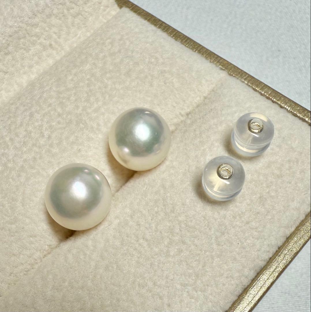 B608 アコヤ本真珠　18k金　ピアス　本物　海水 真珠　パール