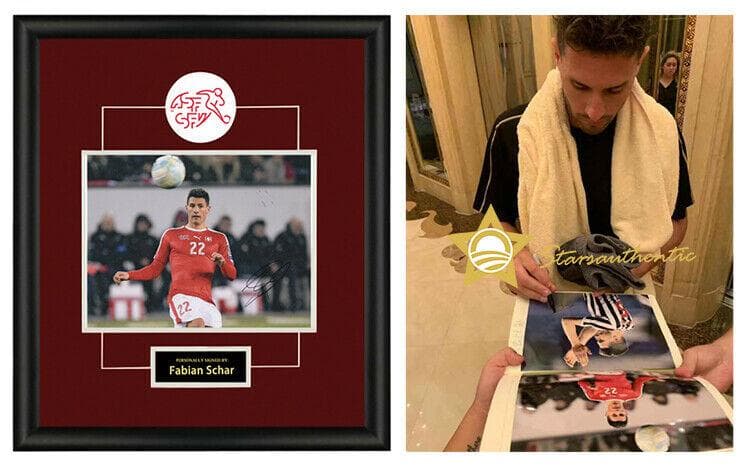 直筆サイン入り写真 ファビアン・シェア サッカースイス/フレーム別/SA鑑定済