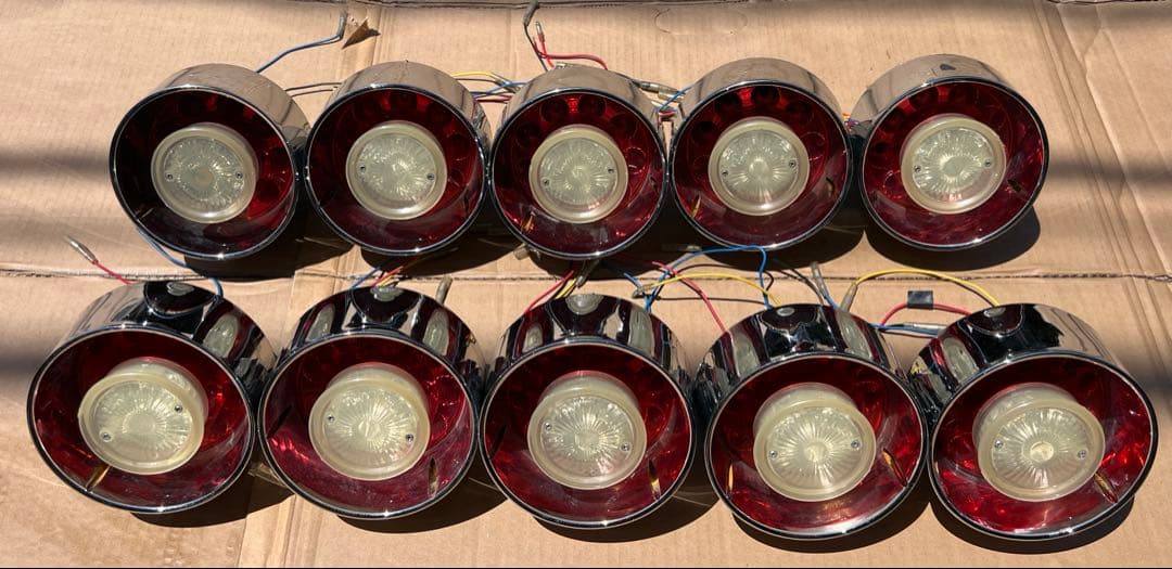 12v 24v LED丸型 トラックテール10連　小型丸型テール　セット　クリア