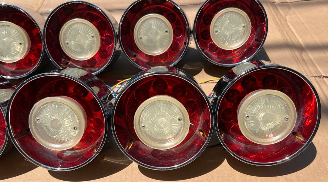 12v 24v LED丸型 トラックテール10連　小型丸型テール　セット　クリア