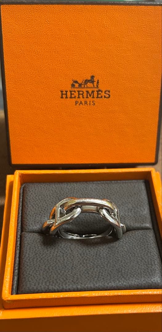 朝*様 【HERMES エルメス】スカーフリング90 レガート 箱無し シェーヌ