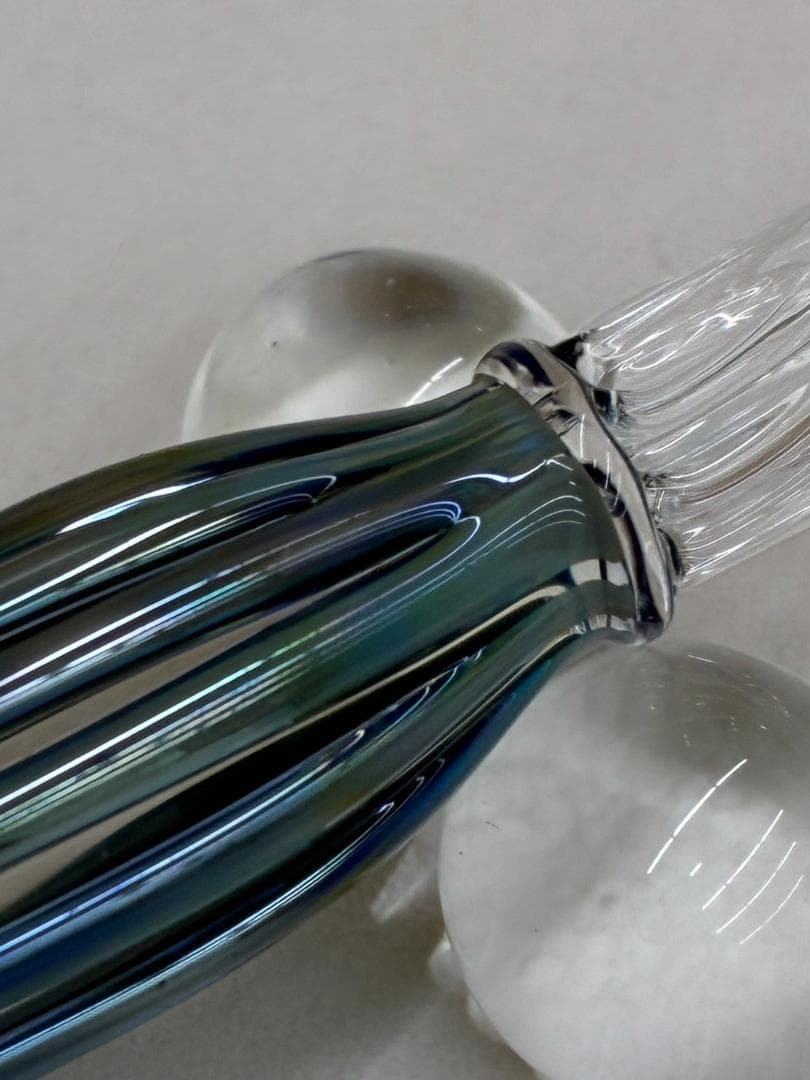 ❥道1654　HASE硝子工房 ガラスペン ストライプショート