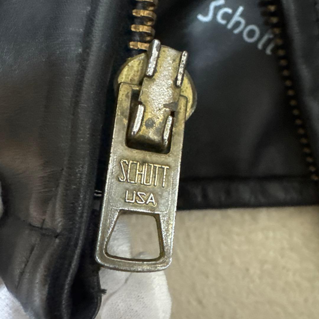 美品✨schott ヴィンテージ シングルライダース 牛革　38 黒 ライナー