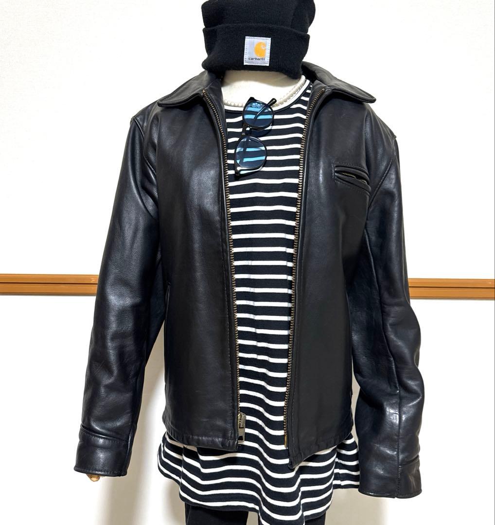 美品✨schott ヴィンテージ シングルライダース 牛革　38 黒 ライナー