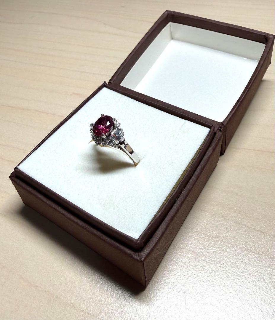 ルビー 1.76ct ダイヤモンド デザインリング 5.8g
