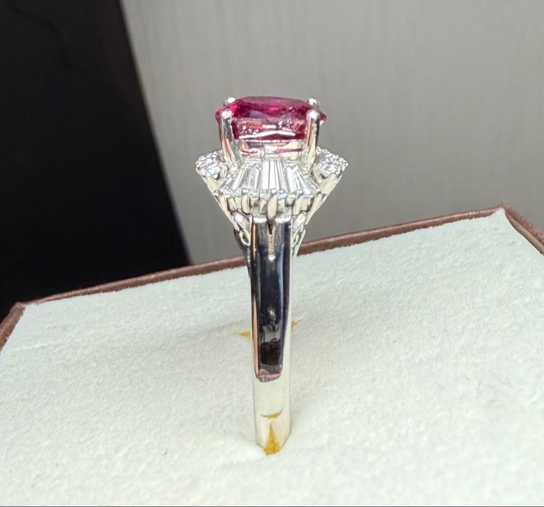 ルビー 1.76ct ダイヤモンド デザインリング 5.8g