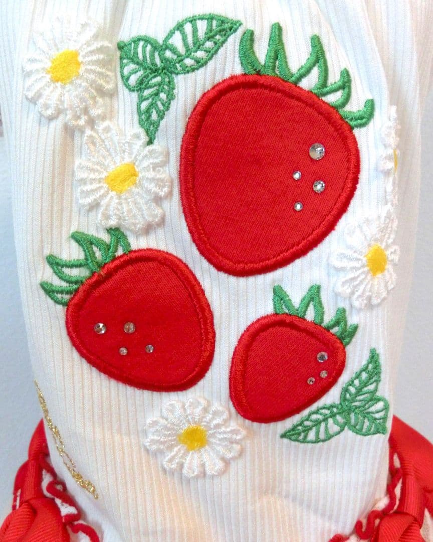 【希少】きゃんナナ いちごワンピース ホワイト Ｓ+Ｍサイズ