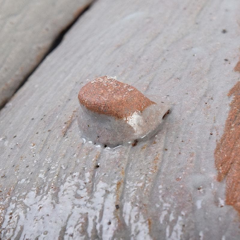 和食器　三郷焼　峯岸良尚作　鉄絵網目文　長角皿　五客　共箱　C R9021