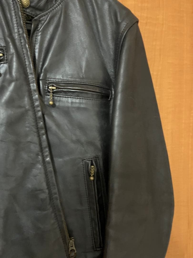 AERO LEATHER CO. 本革シングルライダースジャケット 34