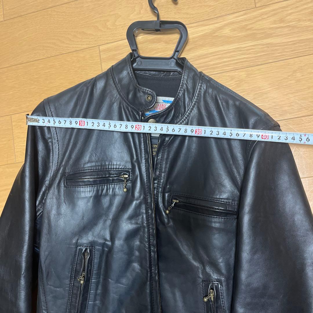 AERO LEATHER CO. 本革シングルライダースジャケット 34