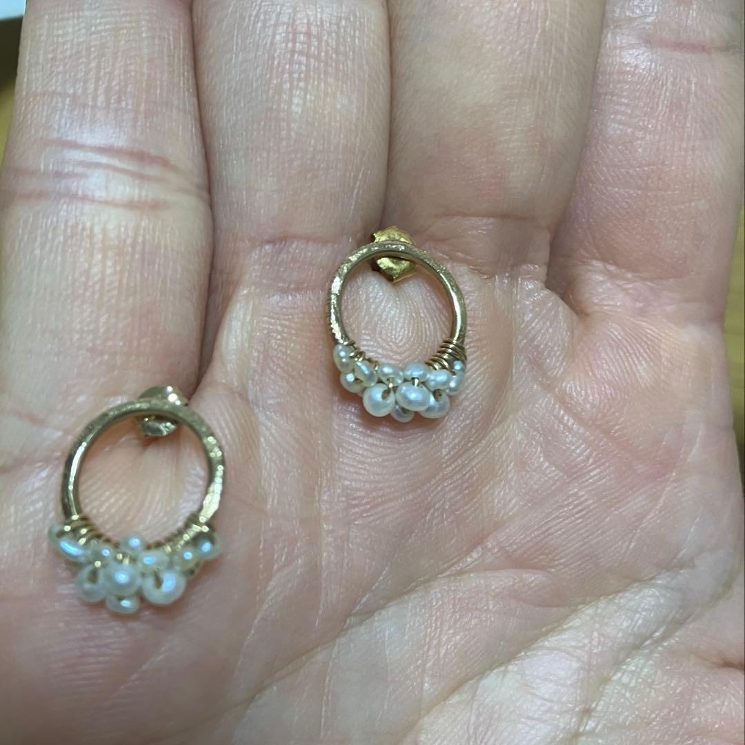 agete k10 淡水パールピアス