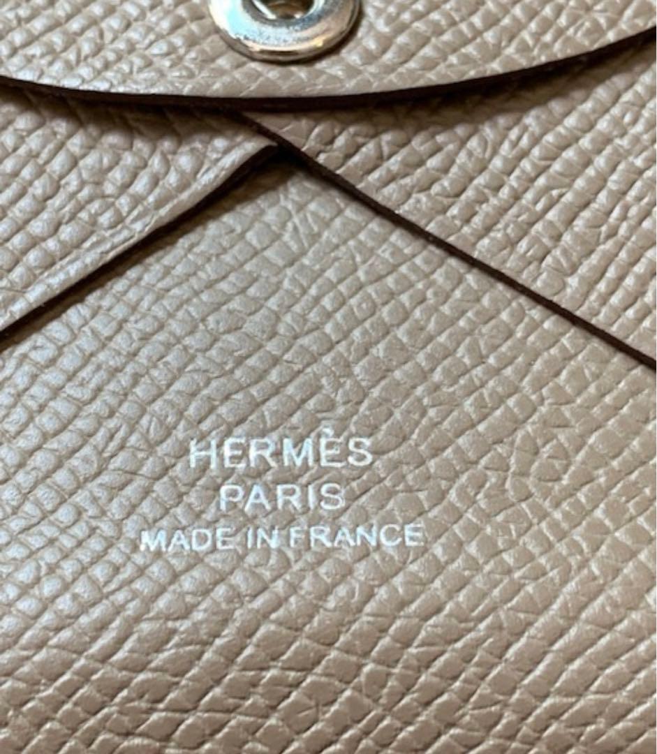 週末限定価格HERMESカルヴィデュオ　エトゥープエプソンカードケース