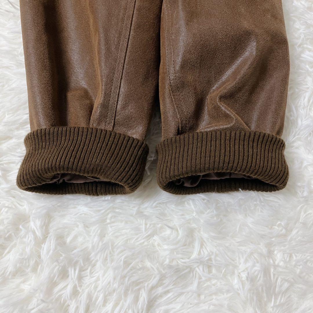 【希少】FLAVOR☆フード付 レザー ボマージャケット ライダース 茶色 XL