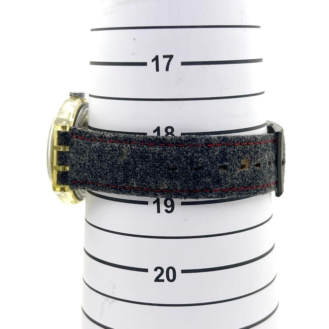 【希少】スウォッチ 自動巻き 23石 裏スケルトン 赤文字盤 腕時計 デイト