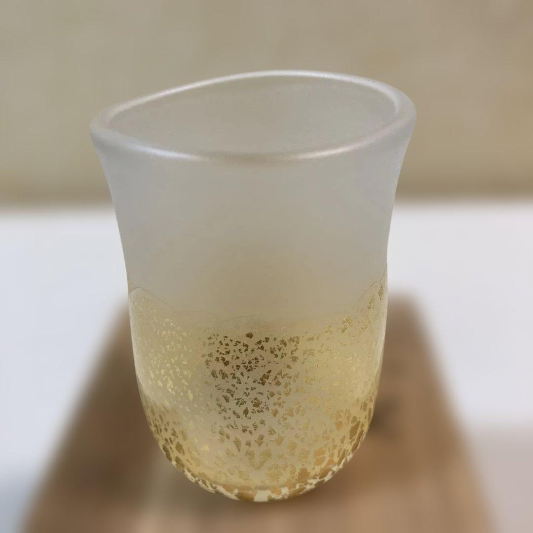 藤田喬平 手吹硬質金彩 ぐい呑み