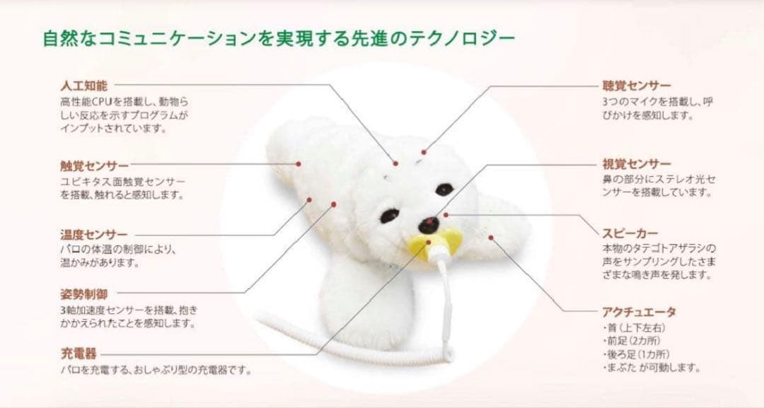 42万 ほぼ未使 最新 paro アザラシ型メンタルコミットロボット パロ ai