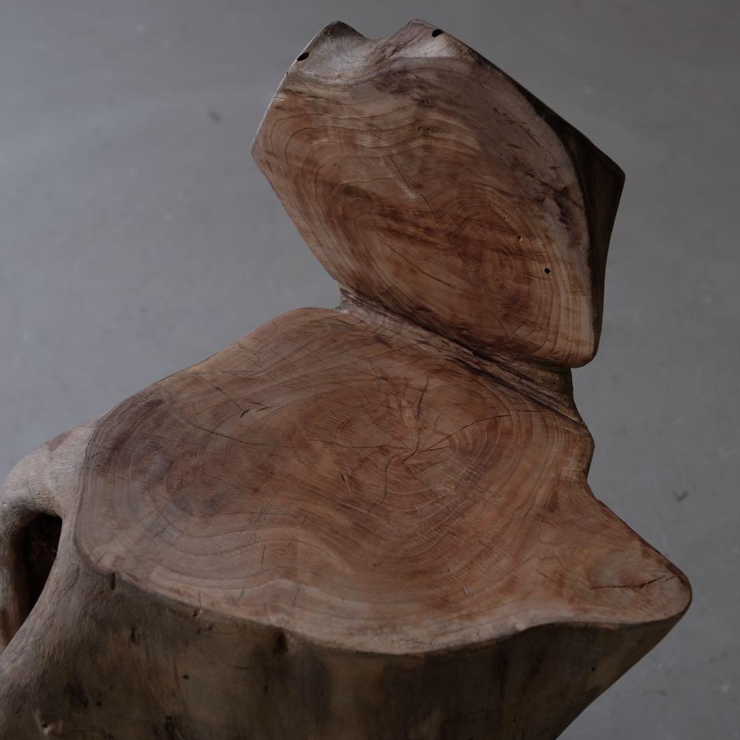 欅材 丸太スツール　椅子 チェア 古材 枯木 プリミティブ アンティーク 骨董