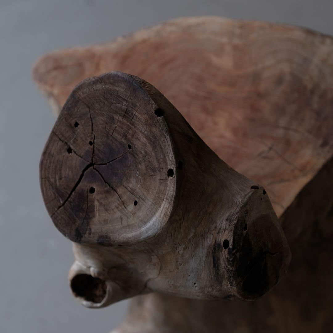 欅材 丸太スツール　椅子 チェア 古材 枯木 プリミティブ アンティーク 骨董