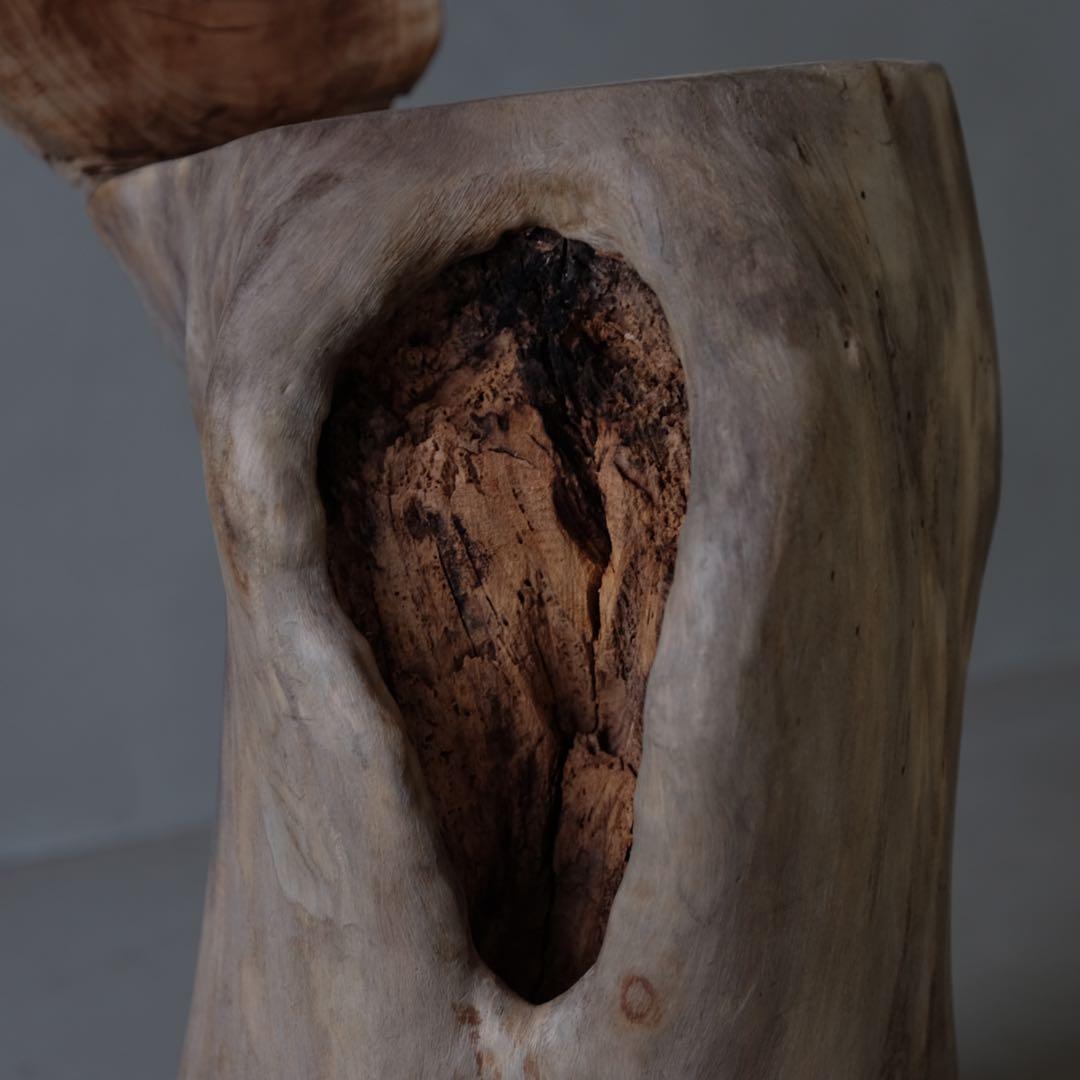 欅材 丸太スツール　椅子 チェア 古材 枯木 プリミティブ アンティーク 骨董