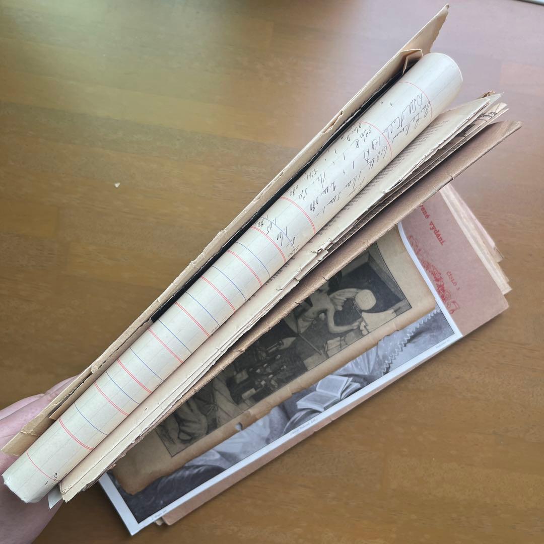 アンティークBOX 書類収納　大きめの紙もの