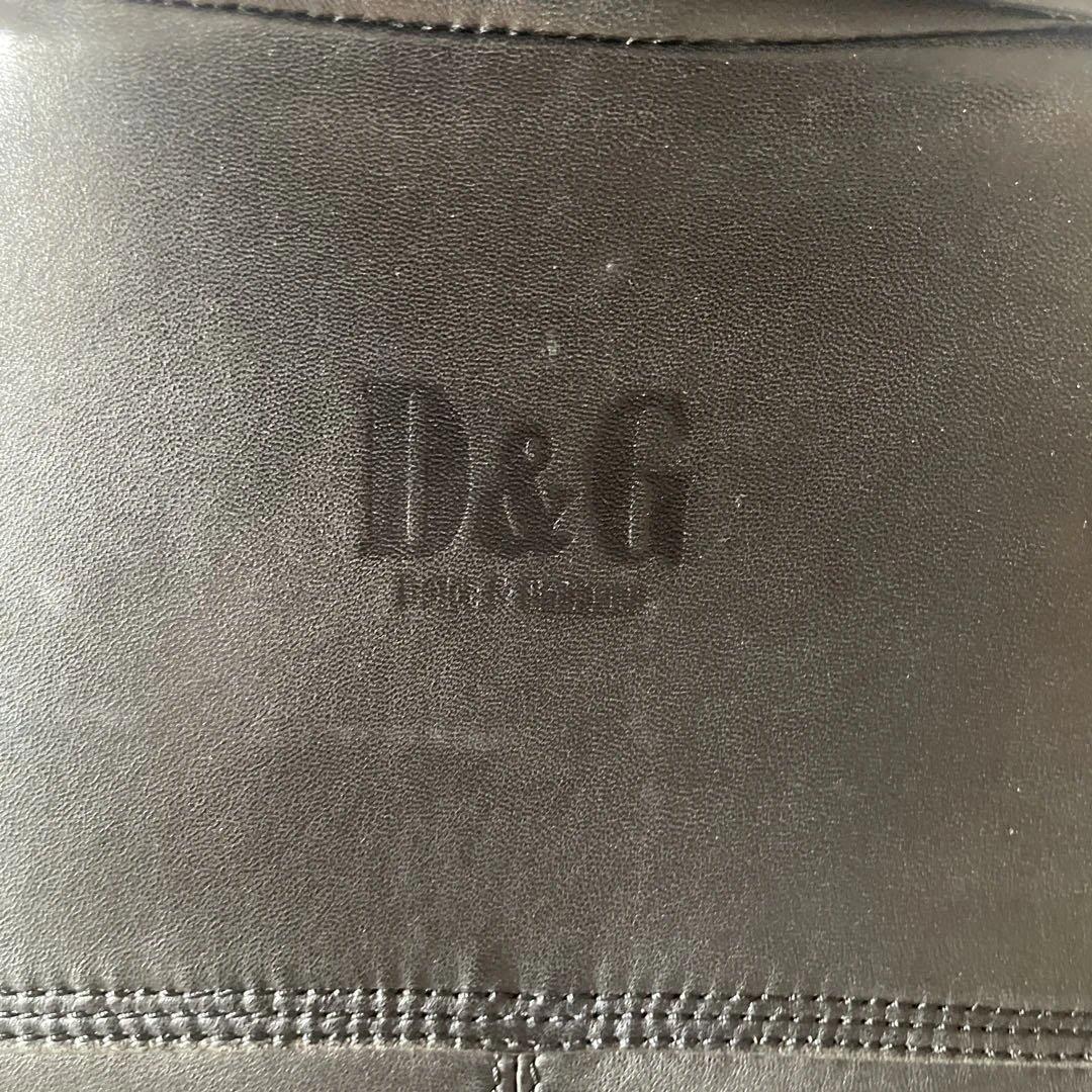 D&G ブラック レザー シングルライダースジャケット サイズ46