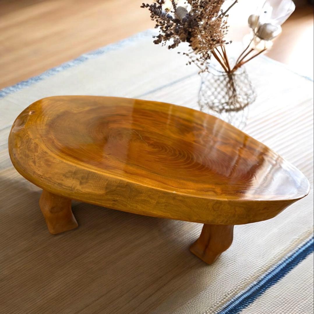 希少✨ 天然木 一枚板 座卓 ローテーブル 昭和レトロ 切株