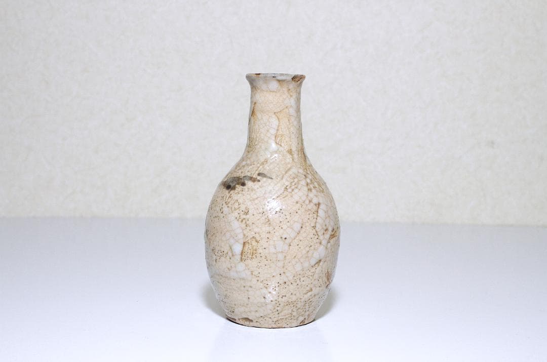 幕末-明治期 古志野 絵志野 秋草文 徳利