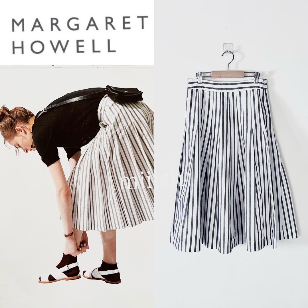 雑誌掲載 マーガレットハウエル ボールドストライプギャザースカート 3.6万