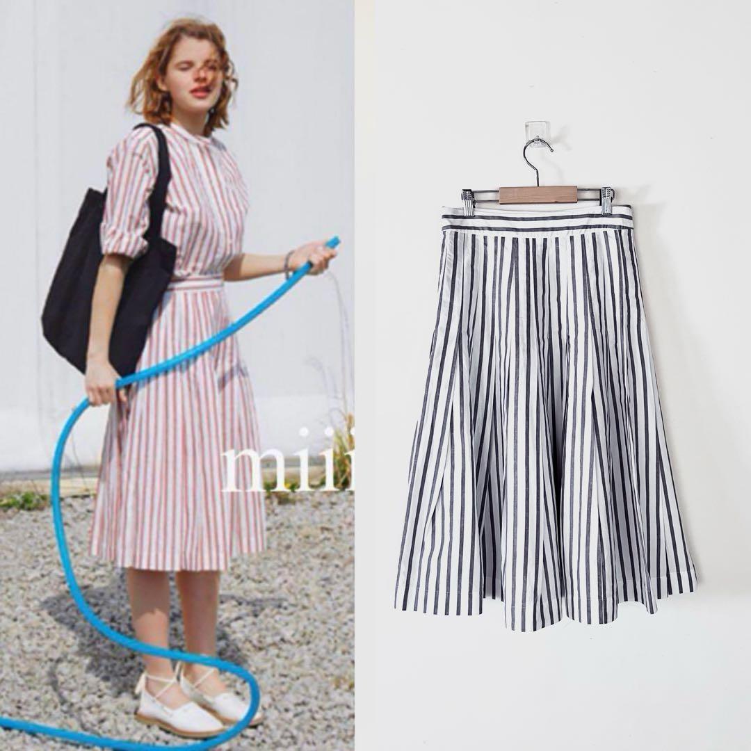 雑誌掲載 マーガレットハウエル ボールドストライプギャザースカート 3.6万