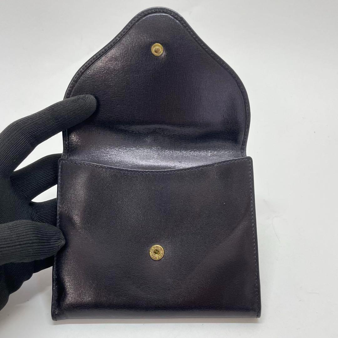 希少 GUCCI グッチ 折り財布 ブラック ホースビット オールド Wホック