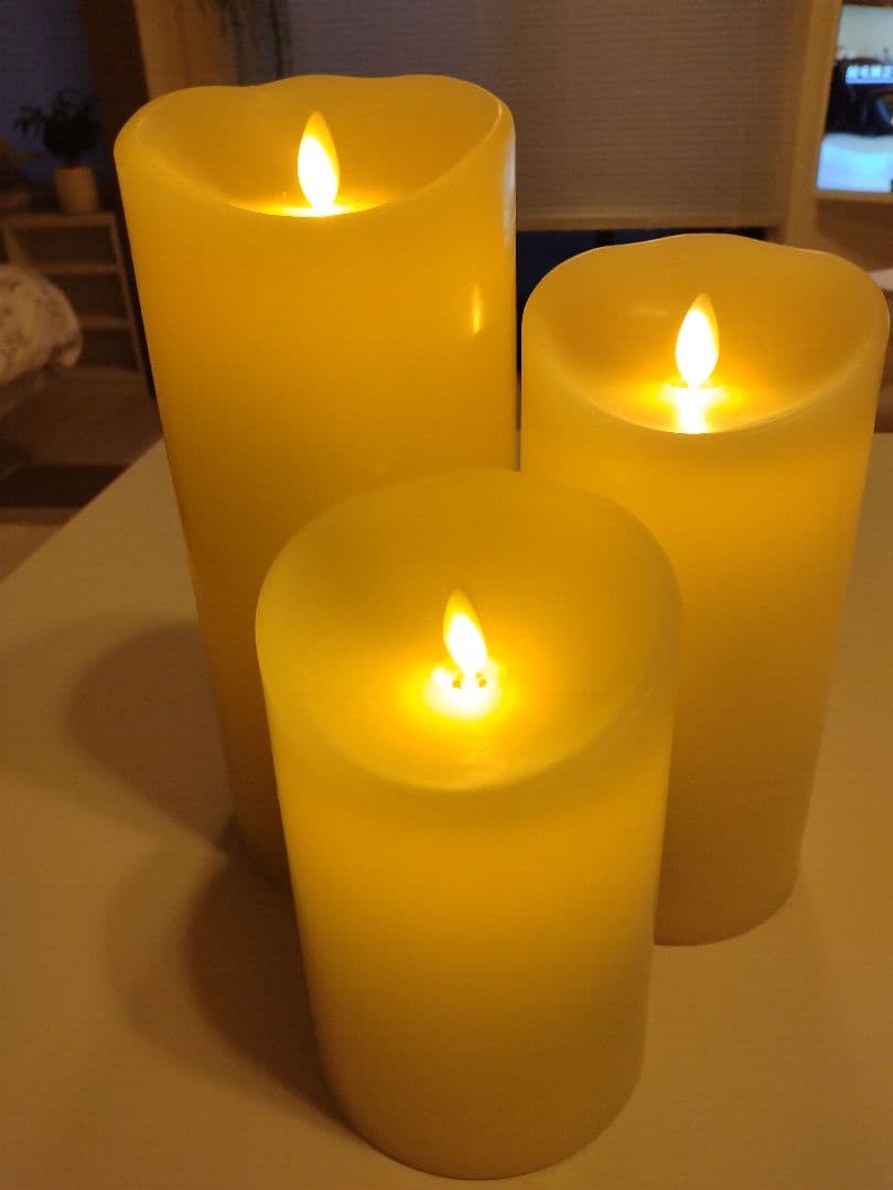 LEDキャンドル タイマー機能付 リモコン付 ルミナラピラー LUMINARA