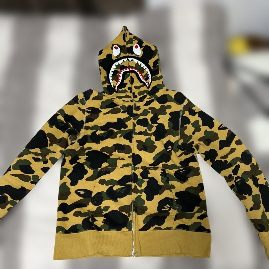 BAPE カモフラージュ シャークフードパーカー Mサイズ