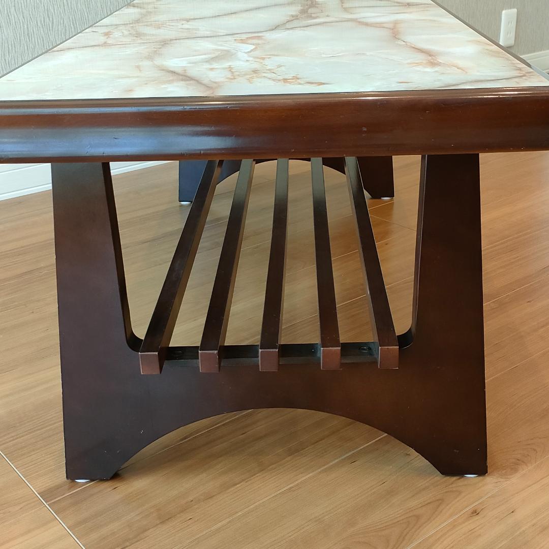 カリモク　センターテーブル　ヴィンテージ　大理石柄　木製