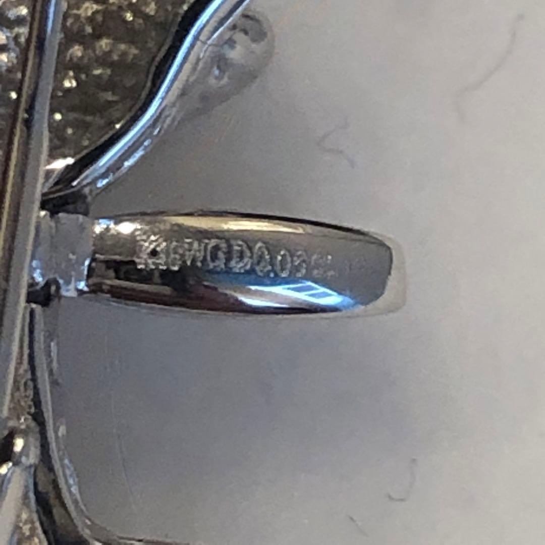 犬型シルバーブローチ K18wg 0.06ct 35N2505