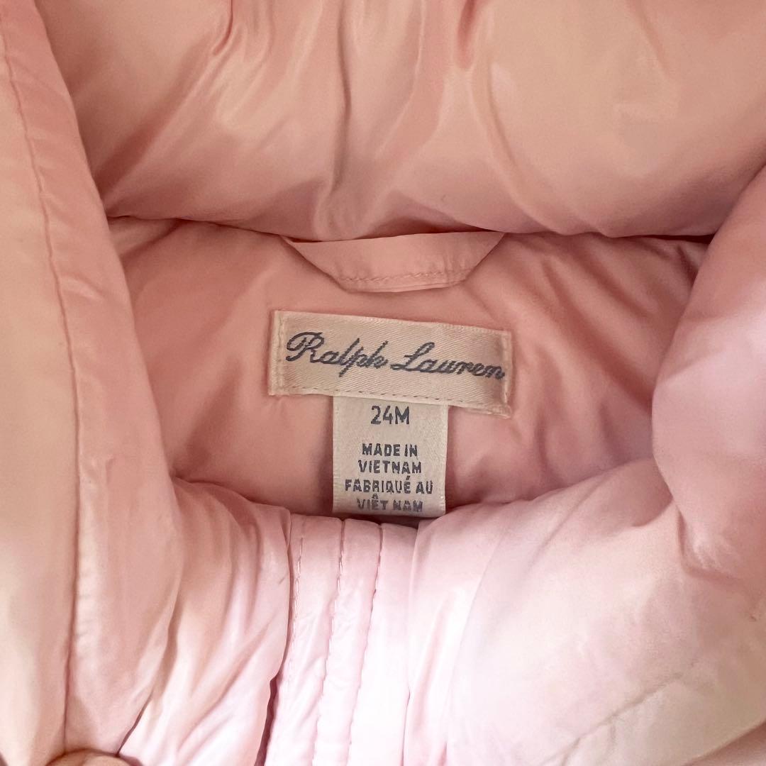 ラルフローレン ベビー スノーウェア 上下セット ピンク フード付 防寒 24M