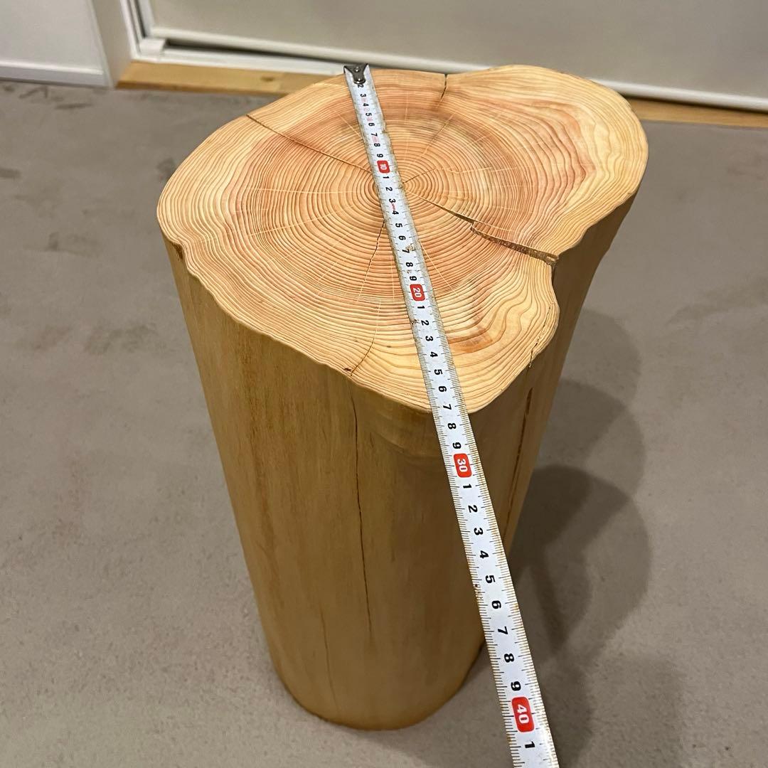 1434 檜　切り株　スツール　丸太椅子　チェア　磨き丸太　インテリア　オブジェ