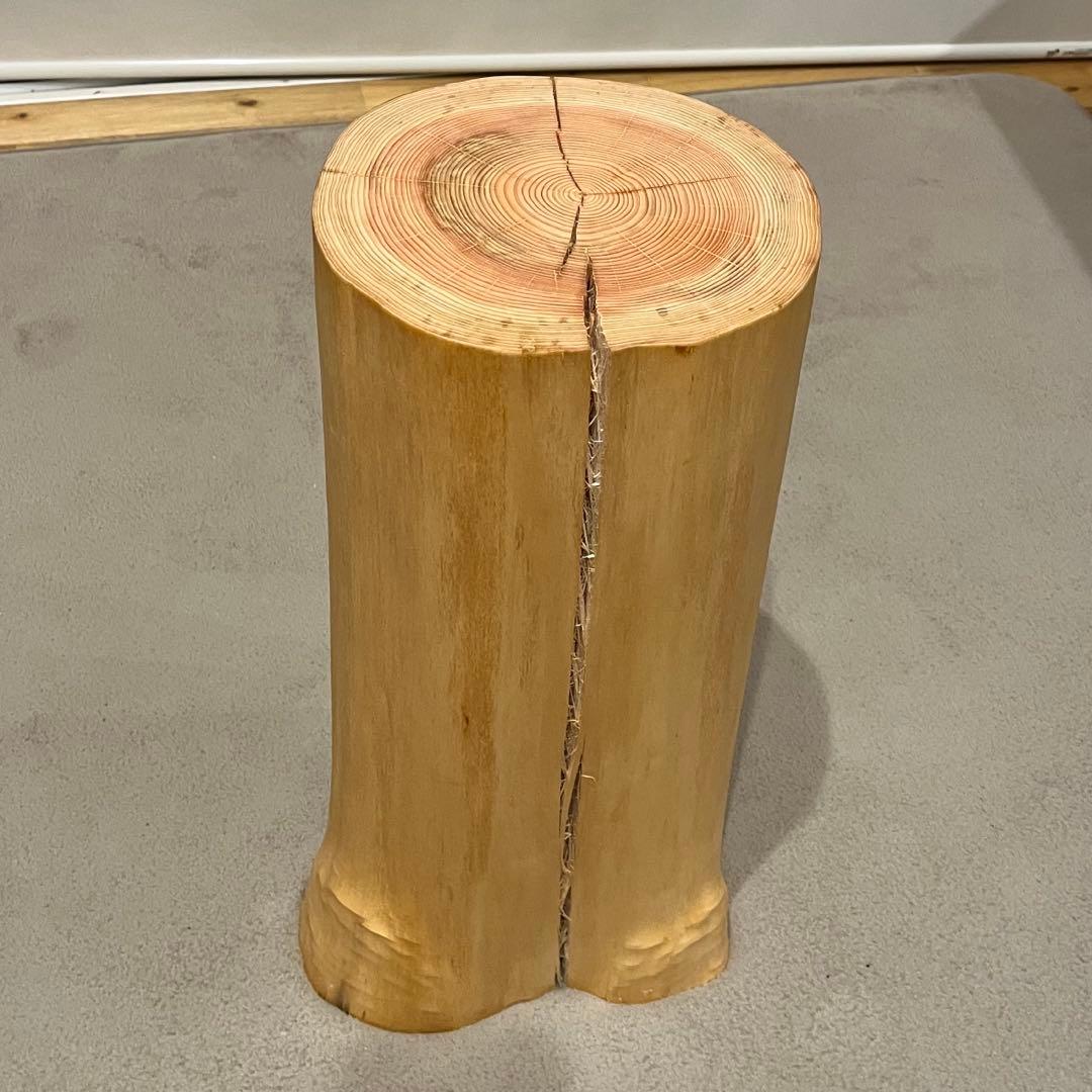1434 檜　切り株　スツール　丸太椅子　チェア　磨き丸太　インテリア　オブジェ