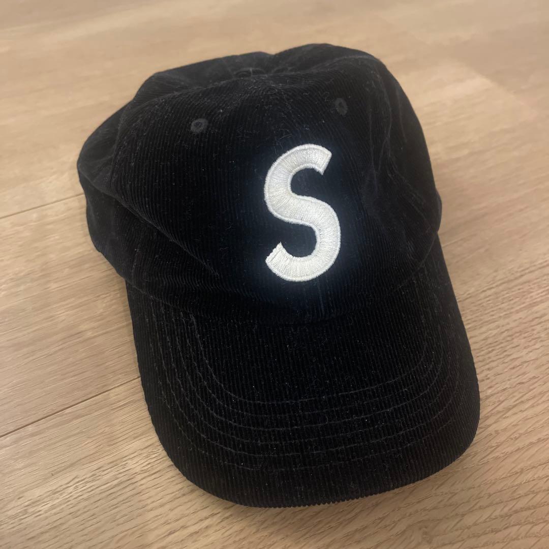 SUPREME 黒 コーデュロイキャップ
