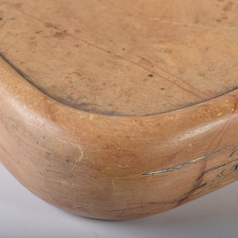 中国　書道具　日の出波刻　黄澄泥硯　C　R8324