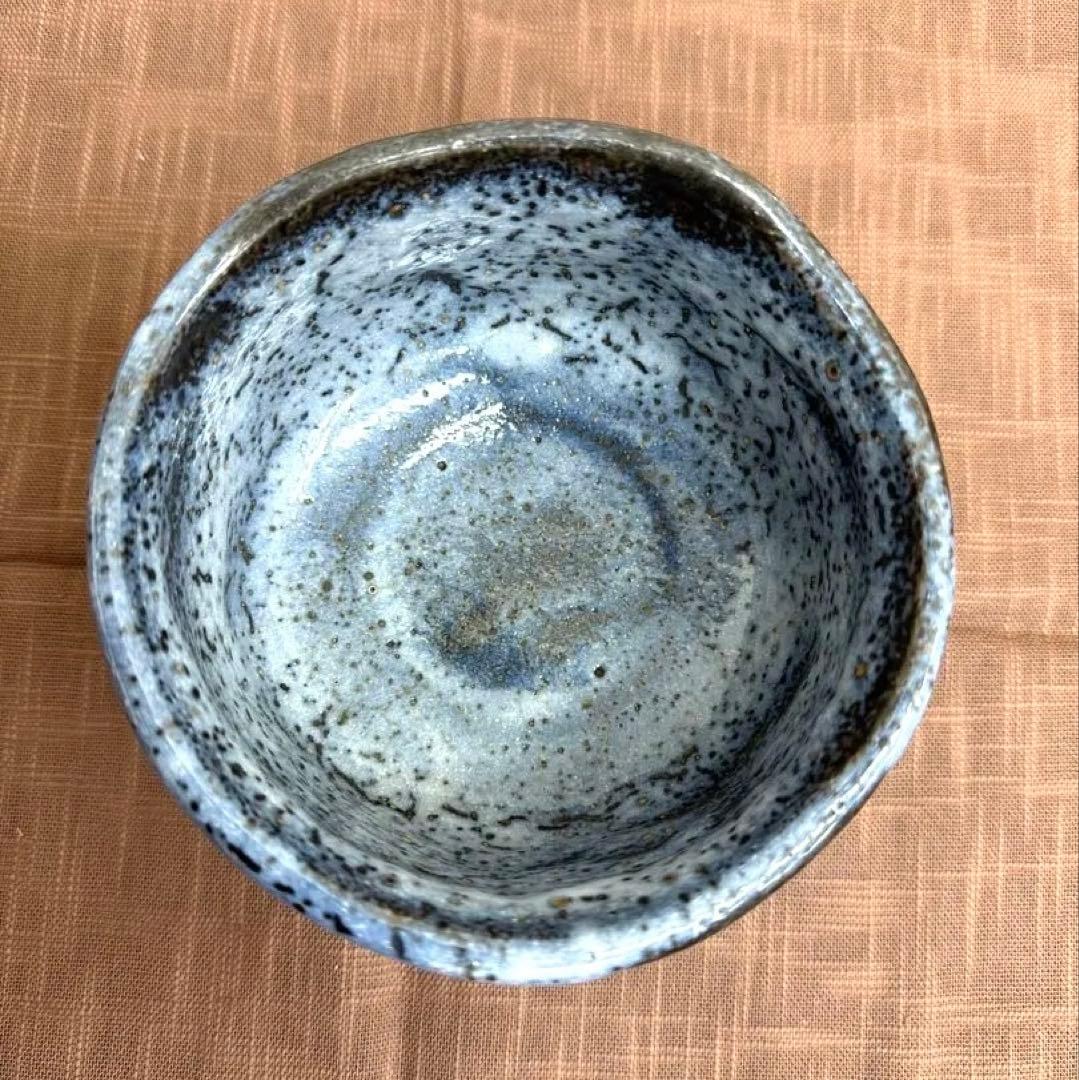 水野守山　青志野茶碗　共箱　美濃寿窯　美濃焼名工　岐阜県土岐市