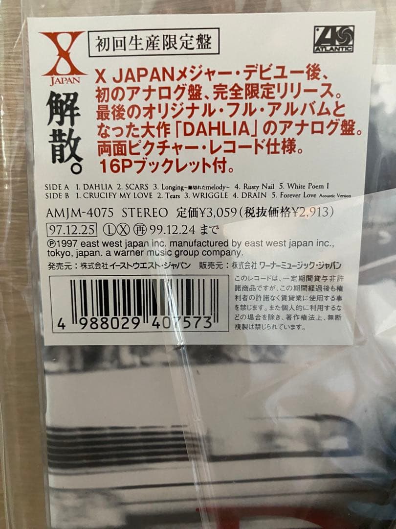 t*m様 X JAPAN DAHLIA ピクチャーレコード　限定リリース品　おま