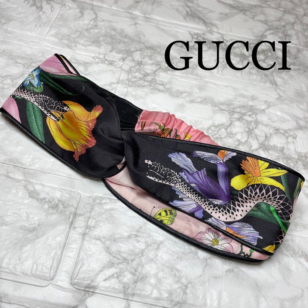 グッチ　GUCCI ヘアバンダナ　ヘビ　アニマリエ　エンブロイダリー