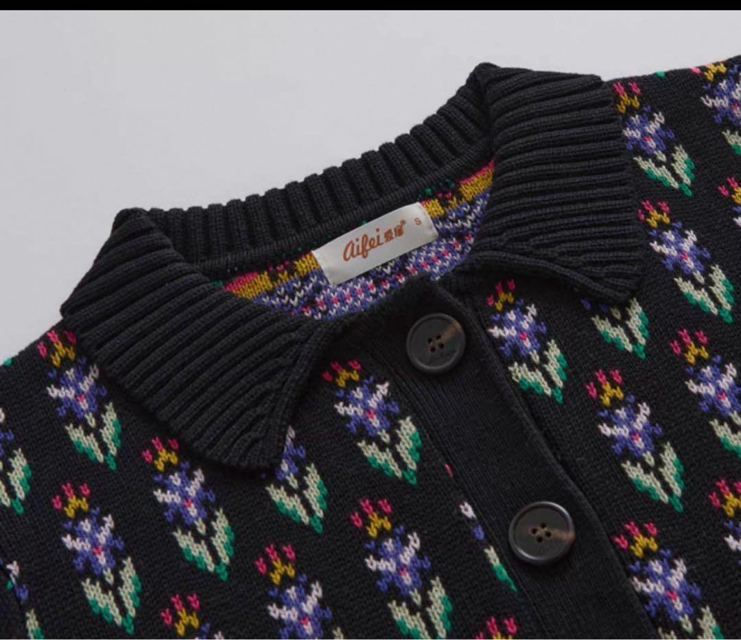 ジヨン GD G-DRAGON ジードラゴン 花柄ジャカードニットカーディガン