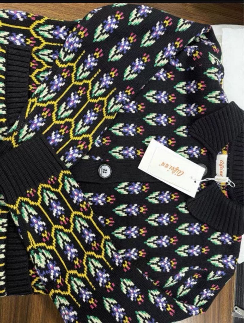 ジヨン GD G-DRAGON ジードラゴン 花柄ジャカードニットカーディガン