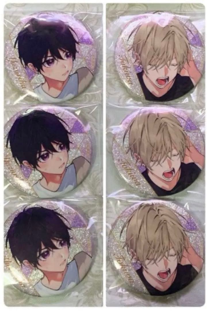 ナカまであいして展 百瀬あん先生 グリッター缶バッジ お泊まり 常盤 楪 6点