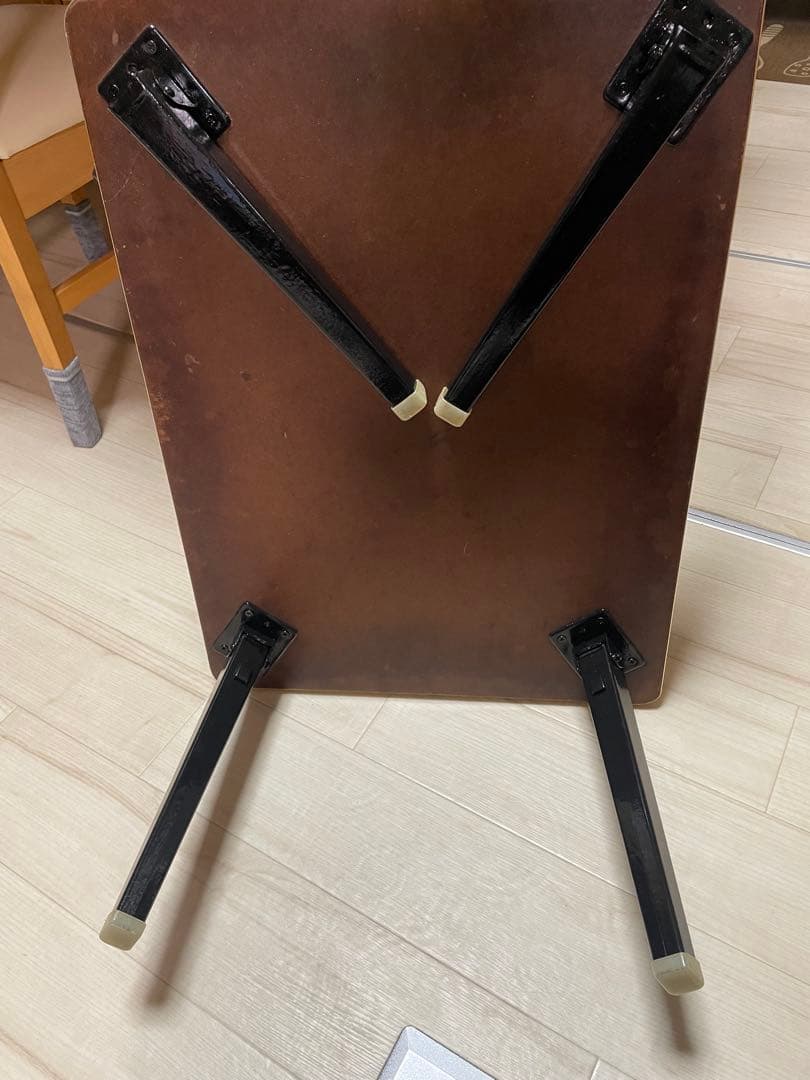 超昭和レトロ、折りたたみ式木製テーブル 緑色パターン