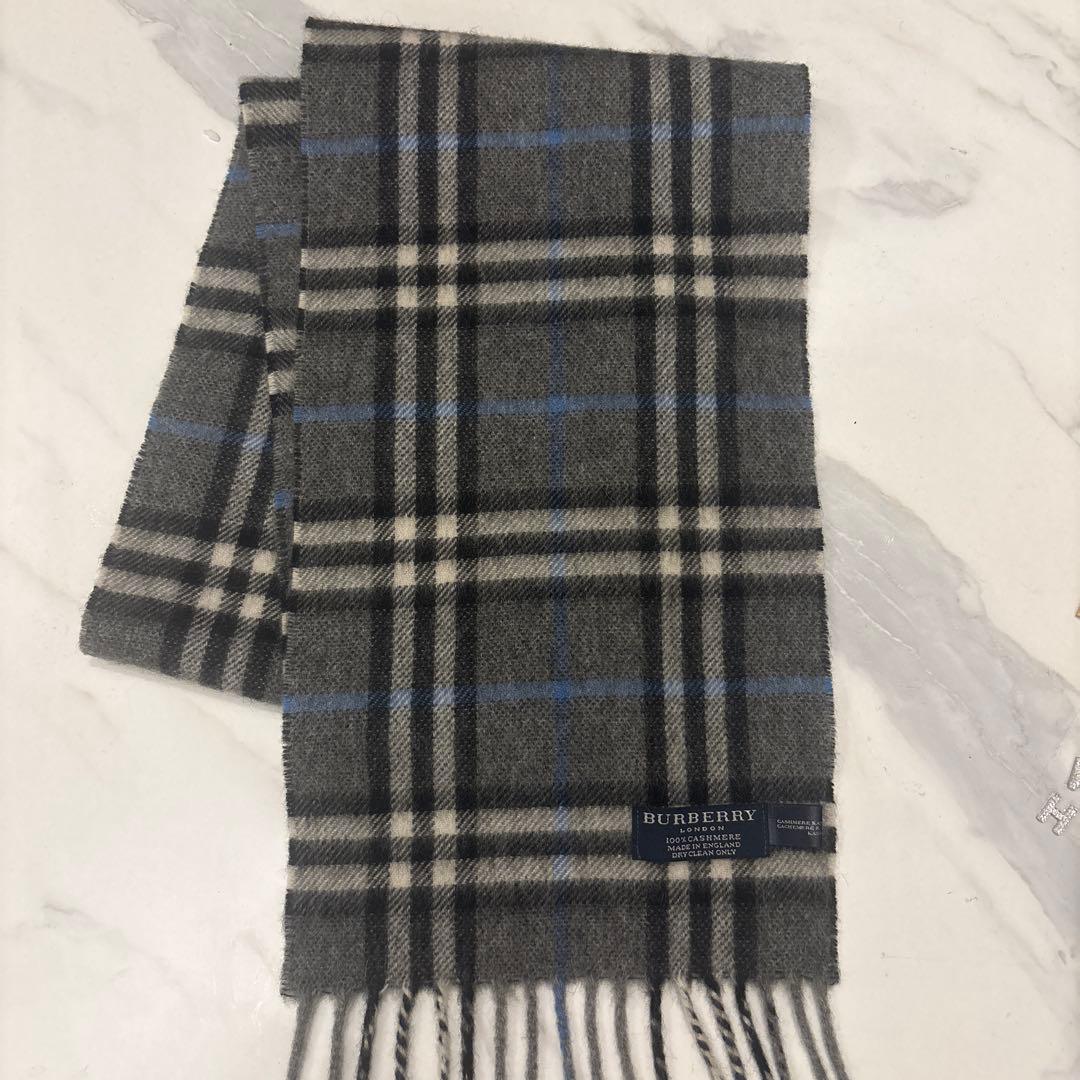 美品　BURBERRY LONDONカシミヤ100% マフラー　グレー