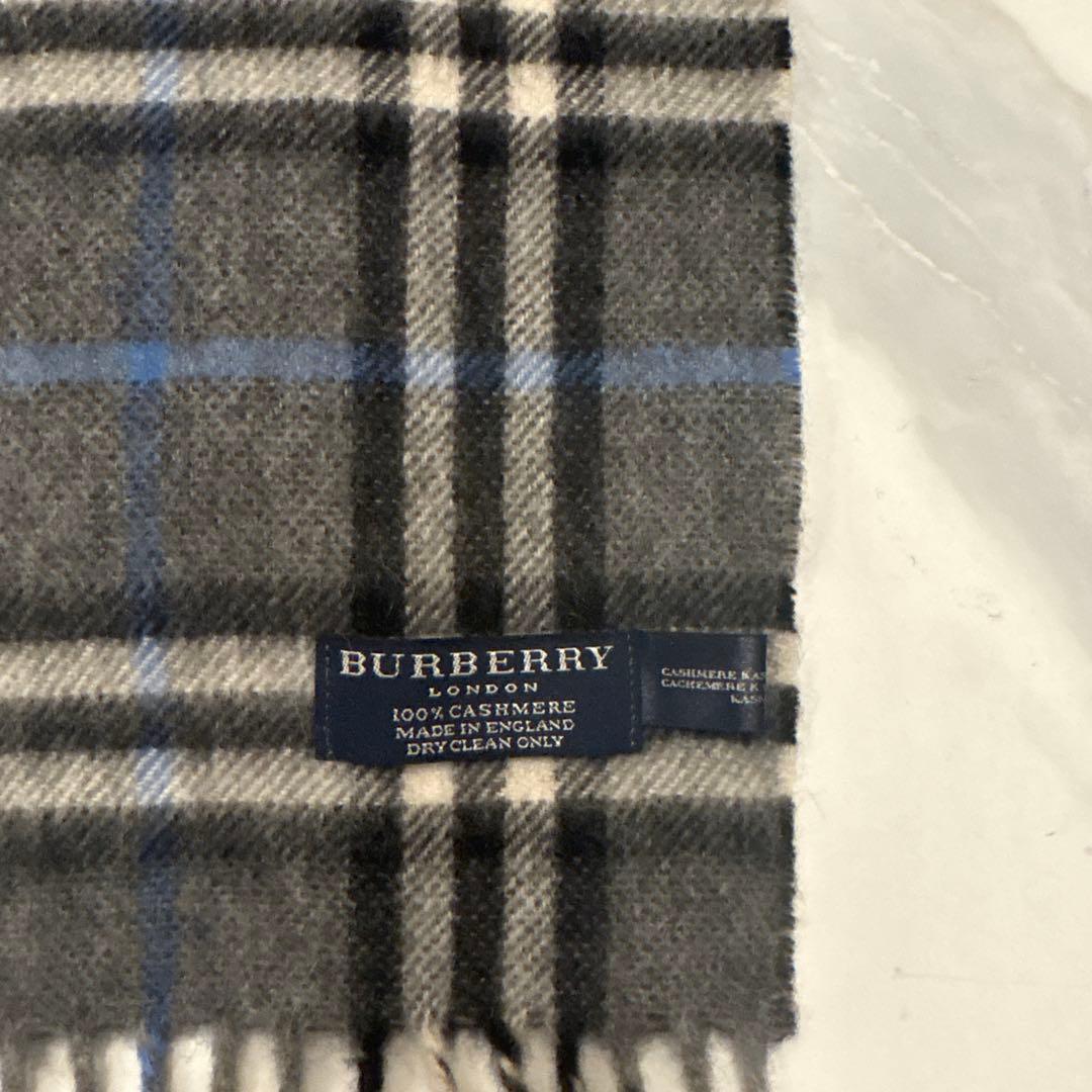 美品　BURBERRY LONDONカシミヤ100% マフラー　グレー