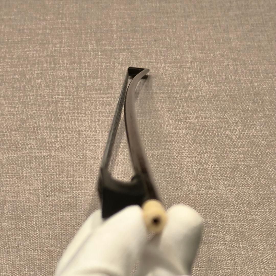 【調整済】オールドバイオリン弓 4/4 オープンフロッグ 黒茶馬毛