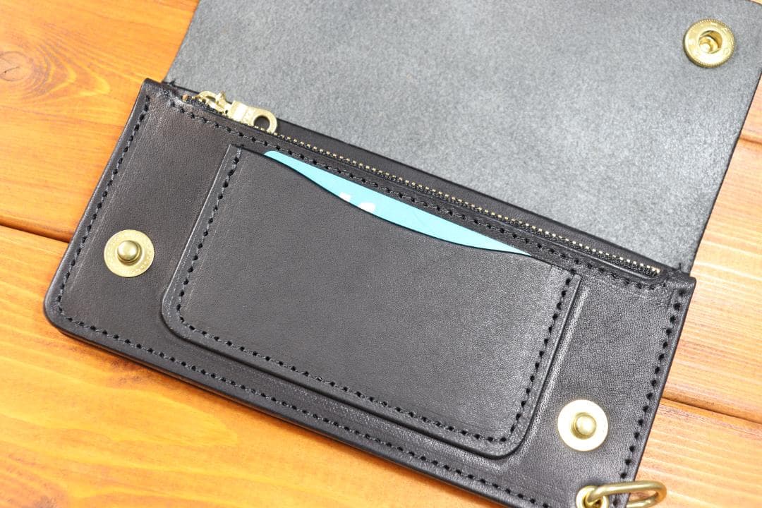 ロングトラッカーウォレット　真鍮　栃木レザー